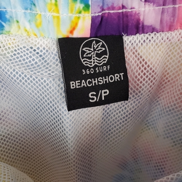 360 Surf Mens Beach Short Tie Dye Surf Made w/ Recycled Polyester Choose Size - Picture 7 of 10
